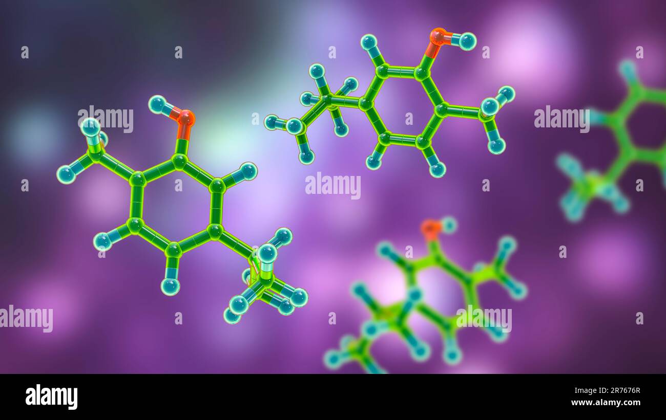 CarvacrolMolekül, Illustration. Natürlich vorkommende organische