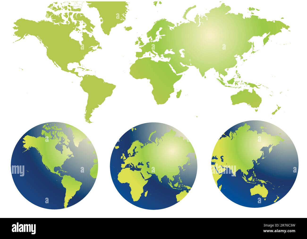 Globe und Karte der Welt Stock Vektor