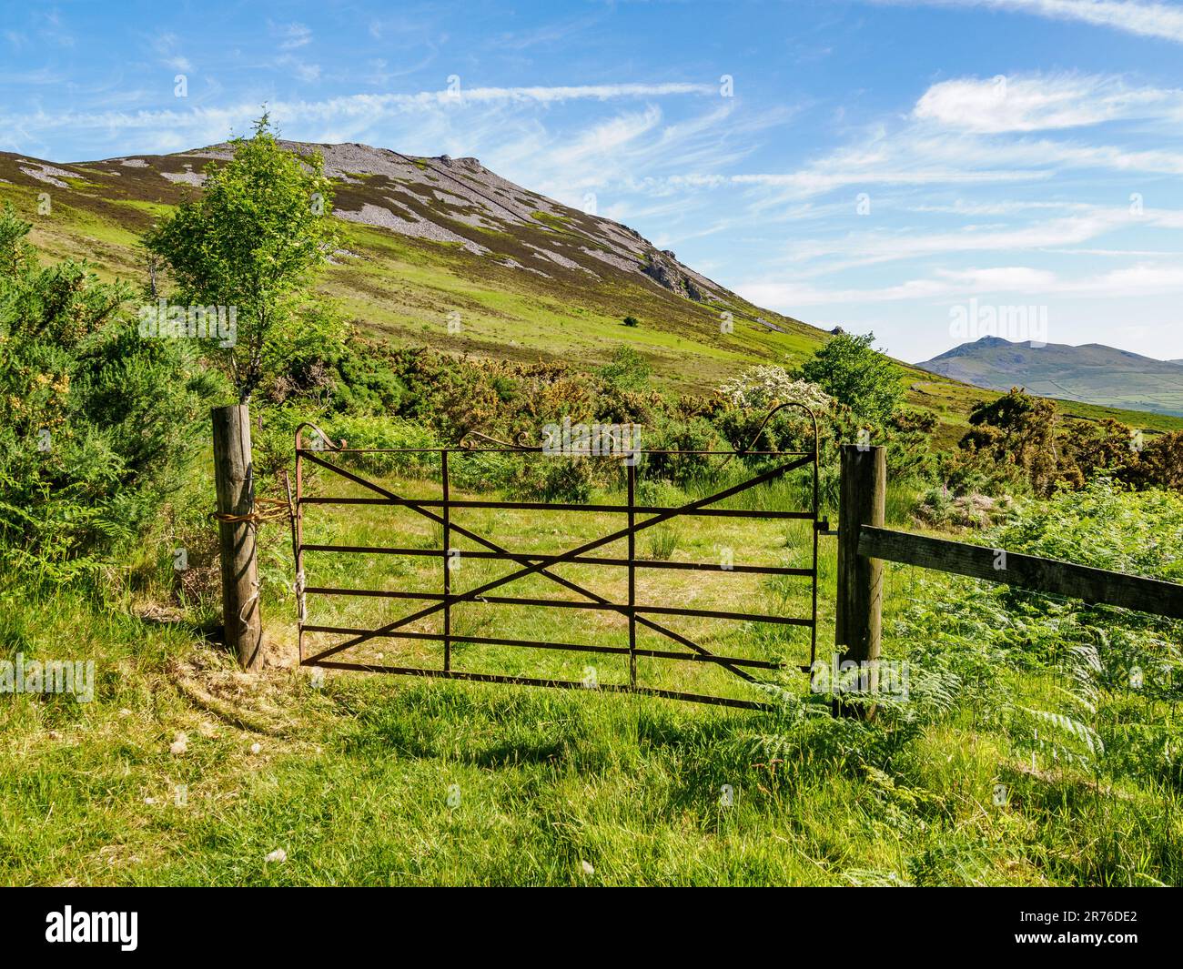 YR Eifl und die eiserne Bergfestung Tre'r Ceiri auf der Halbinsel Lleyn in Nordwales, Großbritannien Stockfoto