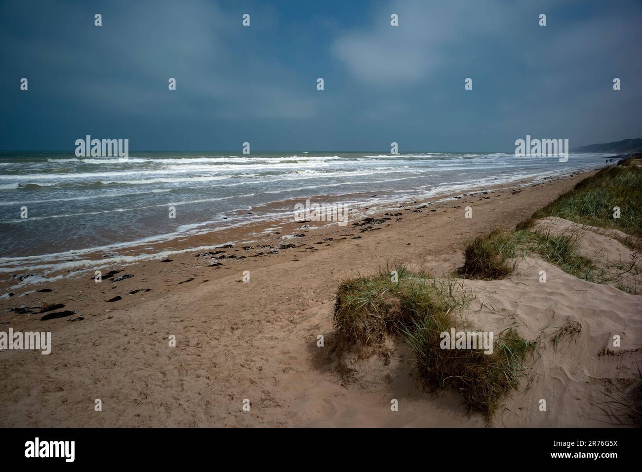 Omaha Beach Normandie Frankreich Juni 2023 Omaha Beach war einer von fünf Strandlandesektoren, die für die amphibische Angriffskomponente der Operation O bestimmt waren Stockfoto