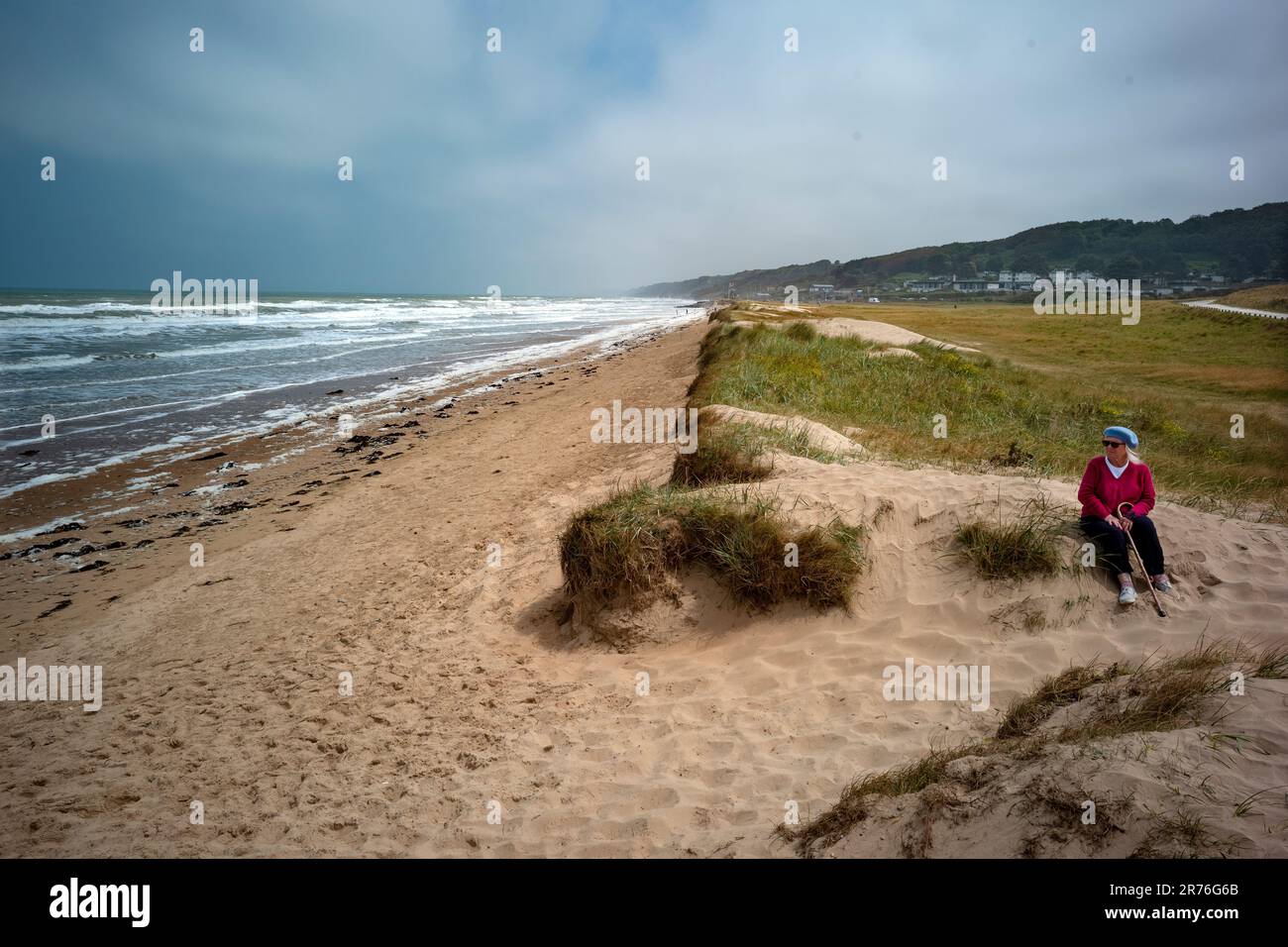 Omaha Beach Normandie Frankreich Juni 2023 Omaha Beach war einer von fünf Strandlandesektoren, die für die amphibische Angriffskomponente der Operation O bestimmt waren Stockfoto
