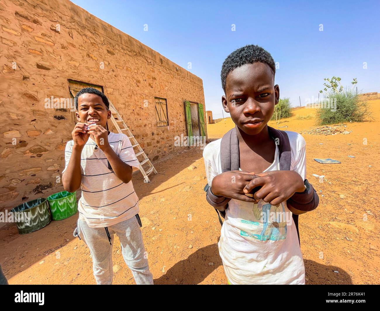 Mauretanien, Adrar, Entkemkemt, Jungs Stockfoto