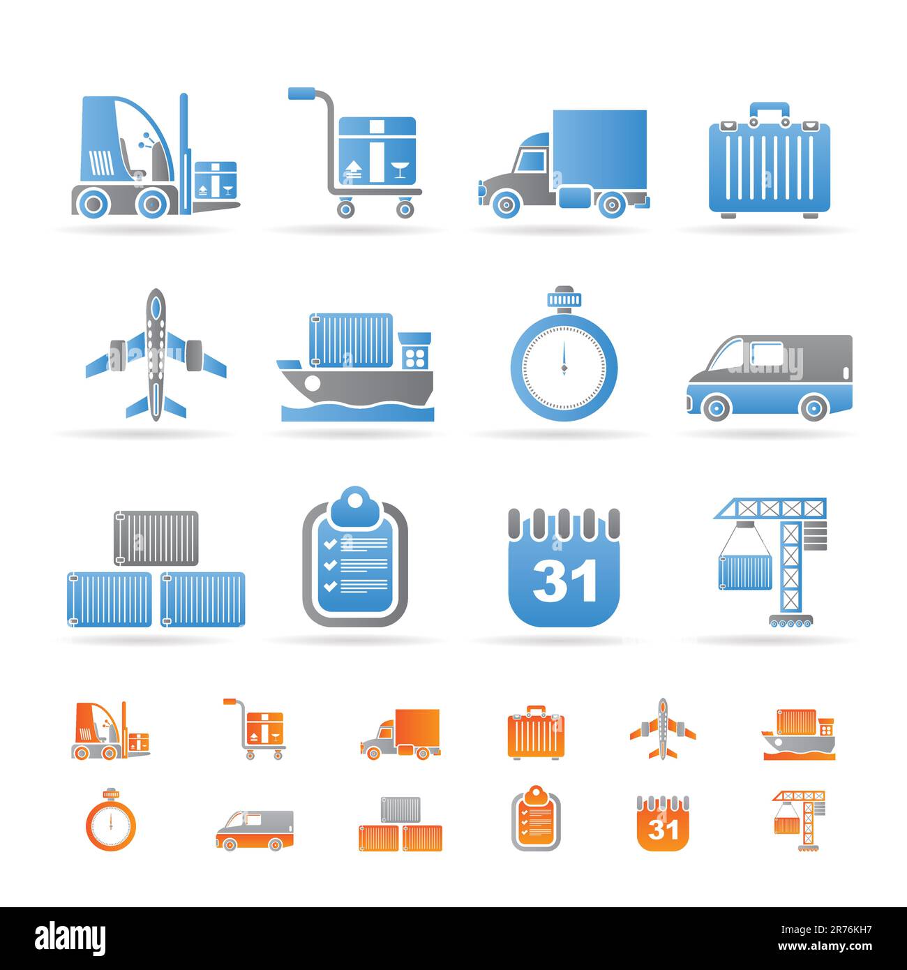 Logistik, Versand und Transport icons-Vektor Icon Set Stock Vektor