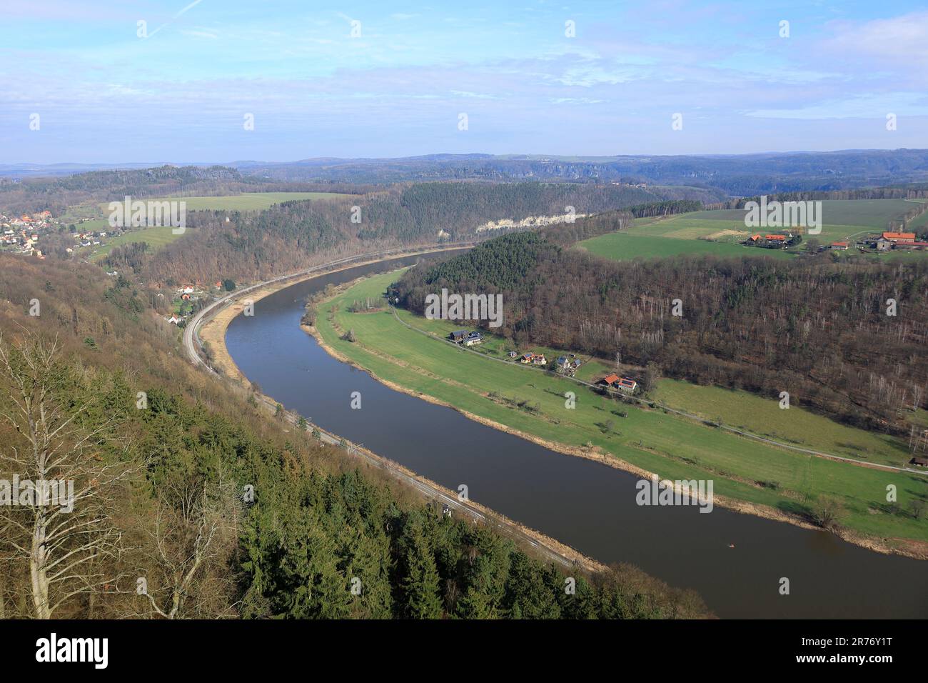 Blick auf die Elbe in der Nähe von Bad Schandau Stockfoto