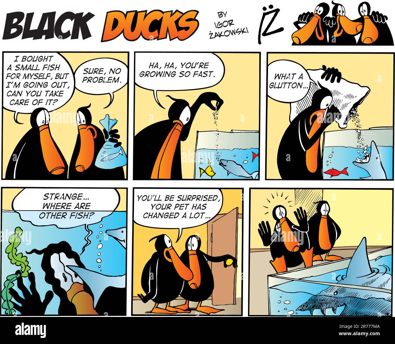 Comic-Strip Black Ducks Folge 49 Stock Vektor