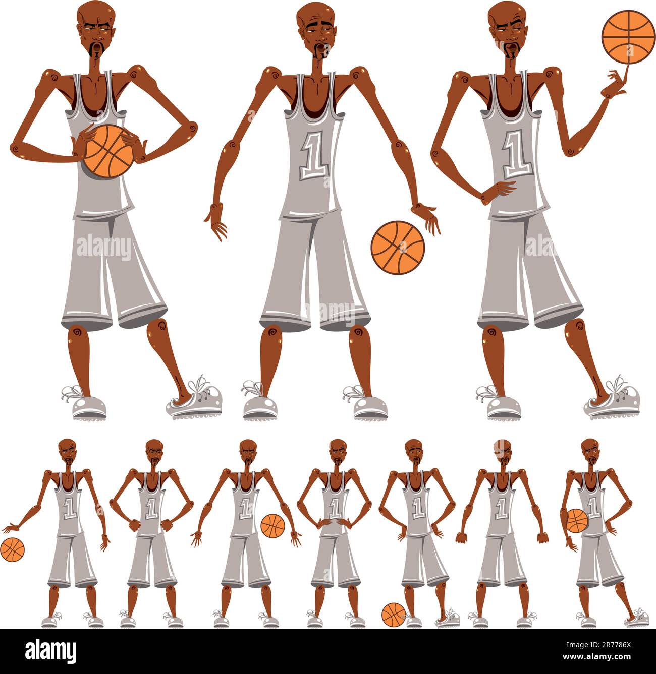 Illustrationen für Basketballspieler. Stock Vektor