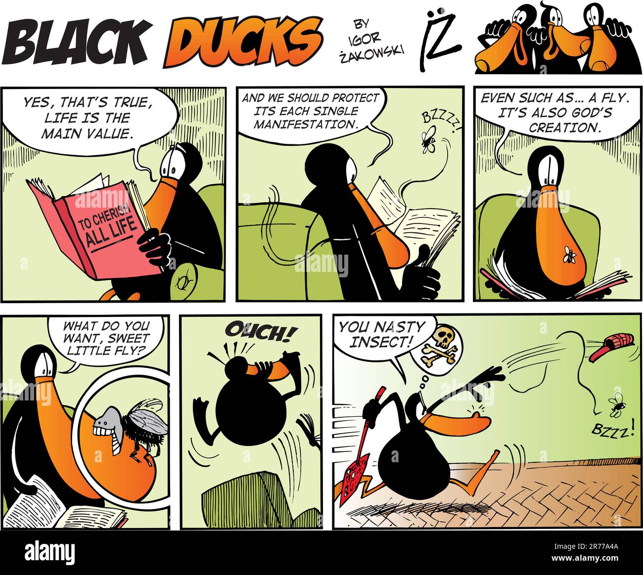 Comic-Strip Black Ducks Folge 36 Stock Vektor