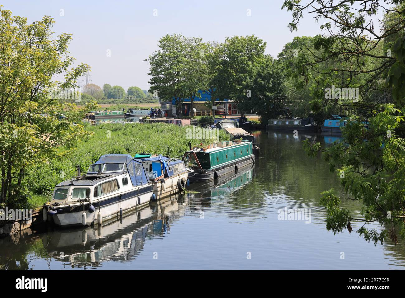 Der Fluss Lea in Springfield im Londoner Stadtteil Hackney, Großbritannien Stockfoto
