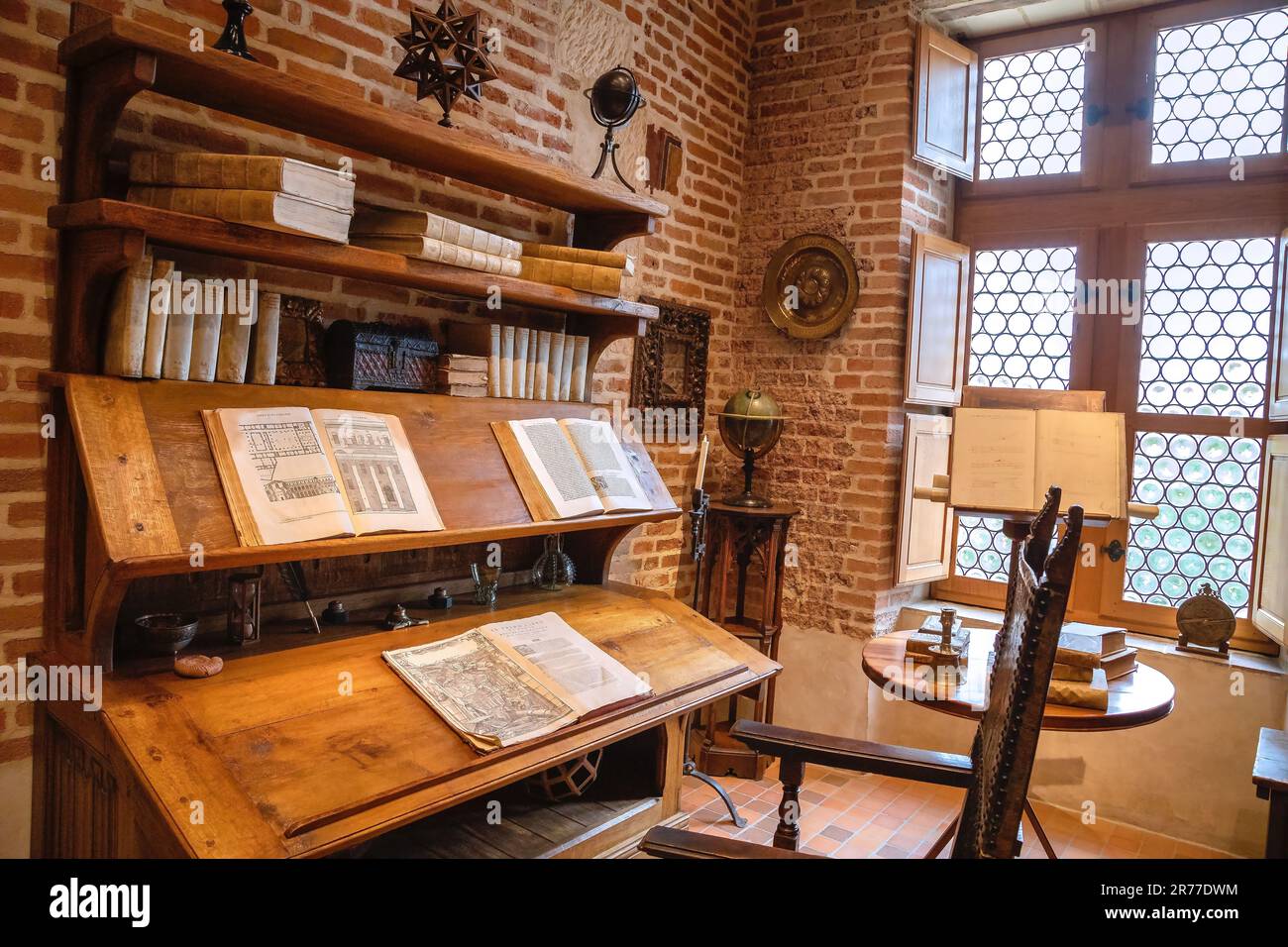 Leonardo da Vincis Atelier, Schloss Clos Lucé in Amboise, Frankreich Stockfoto