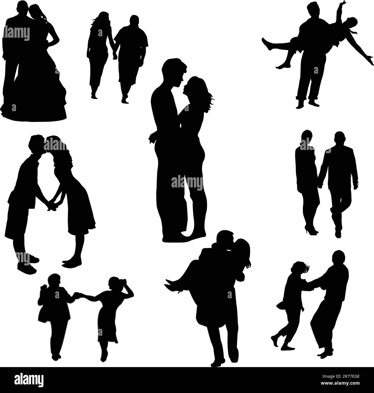 Verliebte Paare - Vektor Stock Vektor