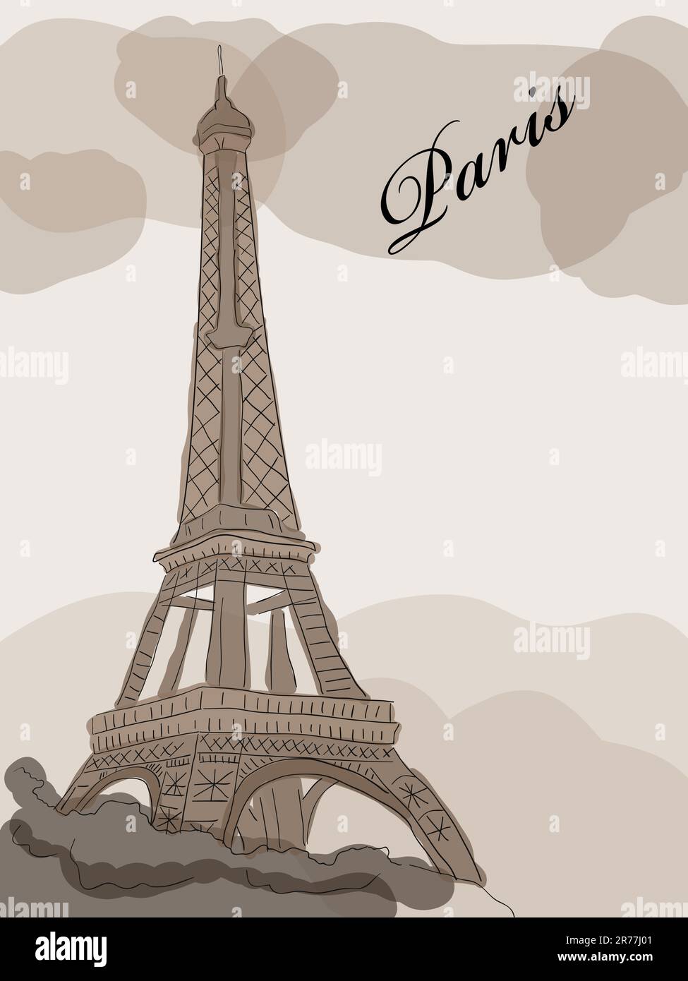 Vektorbild mit Eiffelturm Stock Vektor