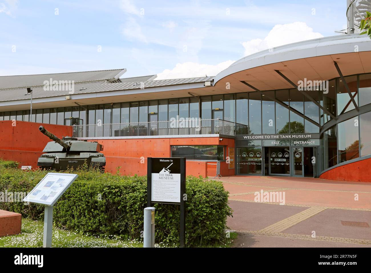 Eingang zum Tank Museum, Bovington Camp, Dorchester, Dorset, England, Großbritannien, Großbritannien, Großbritannien, Europa Stockfoto