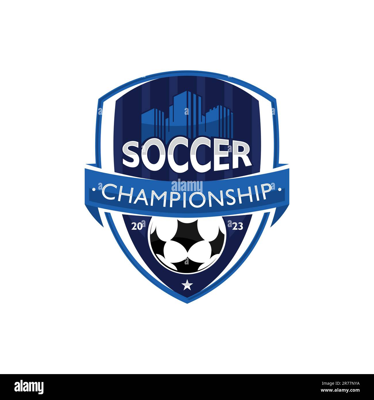 Fußballmeisterschaft Design-Emblem für die Fußballmannschaft Sport. Vektordarstellung Stock Vektor