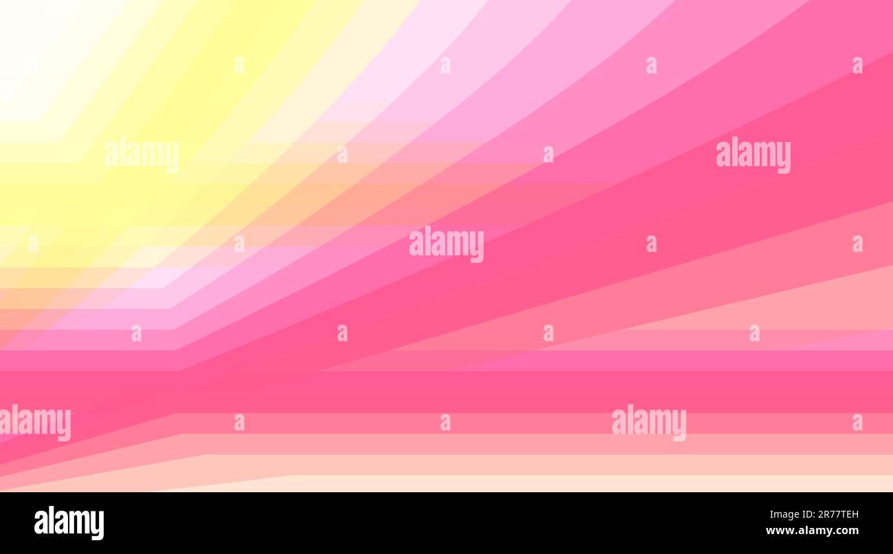 Abstrakter, rosa und gelber geometrischer Hintergrund mit Farbabstufungen. Grafikmuster Stockfoto
