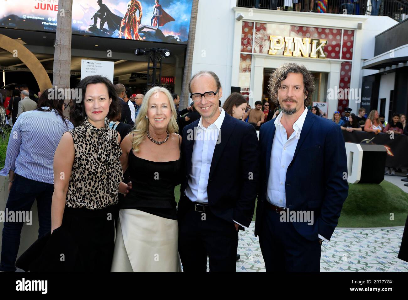 12. Juni 2023, Los Angeles, Kalifornien, USA: LOS ANGELES, KALIFORNIEN - JUNI 12: Nancy Nugent-Title, Clarissa Lerchenfeld Keller, Michael Keller, John Marquis bei der Premiere von Warner Bros The Flash at Ovation Hollywood (Credit Image: © Nina Prommer/ZUMA Press Wire) – NUR REDAKTIONELLE VERWENDUNG! Nicht für den kommerziellen GEBRAUCH! Stockfoto