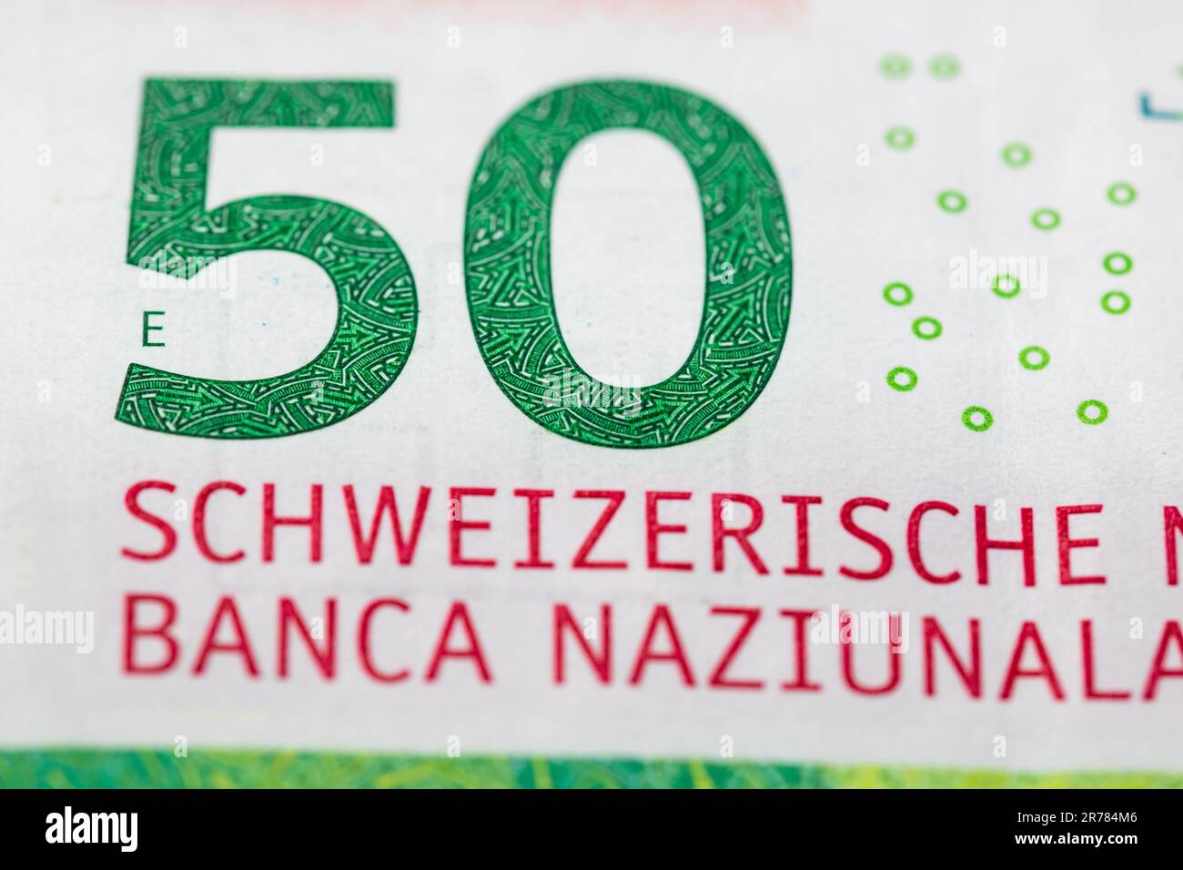 CHF Währung inmitten der Schweizer Inflationsprobleme Stockfoto