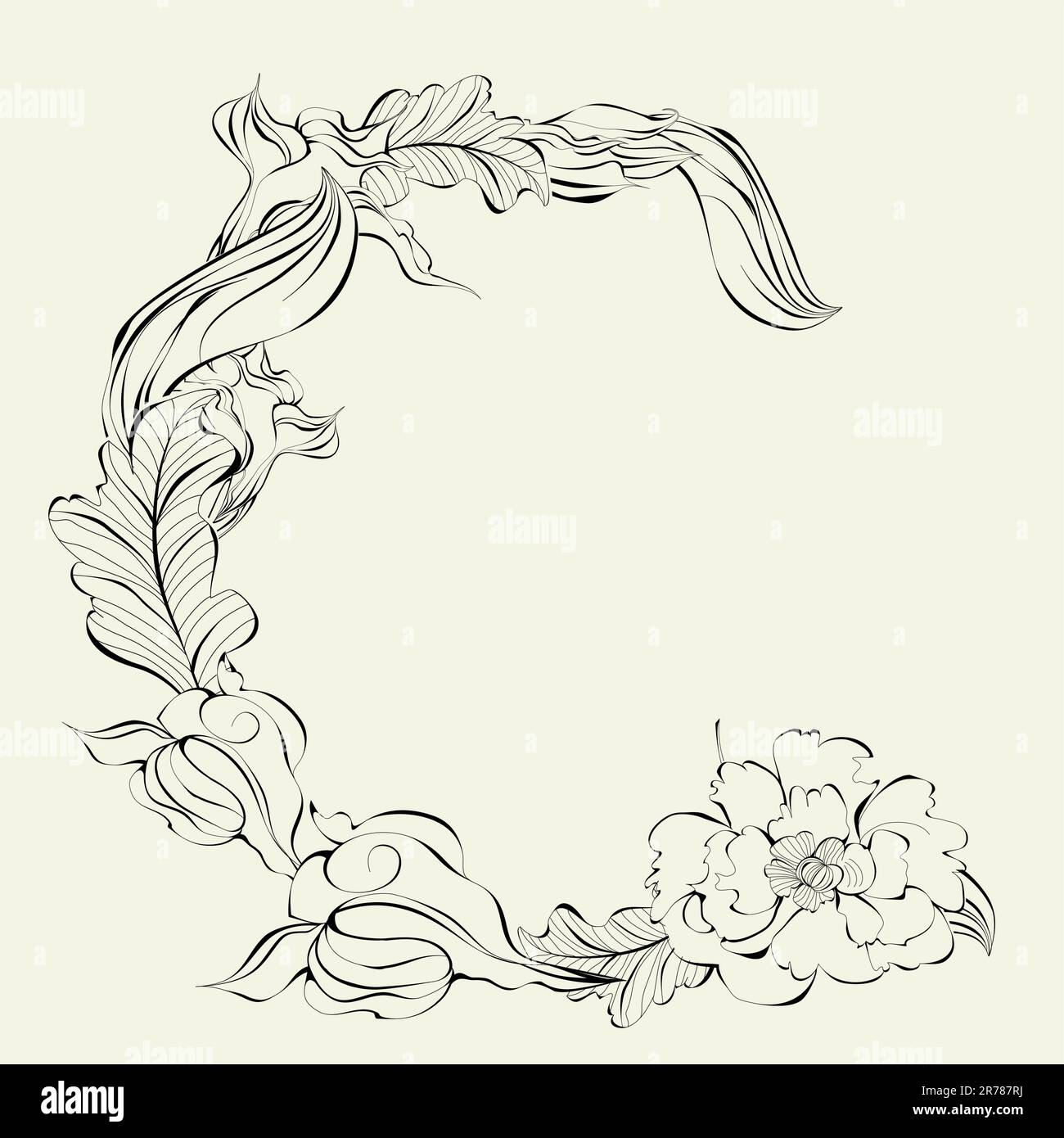 Dekorative Schriftart, Buchstabe C. Stock Vektor