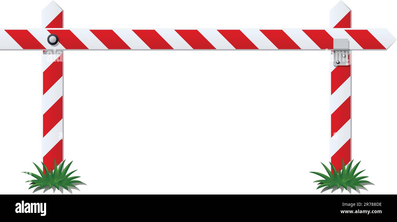 Weißer Balken mit rot gestreifter Vektordarstellung auf Hintergrund isoliert Stock Vektor