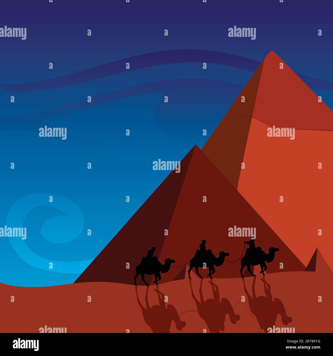 vektordarstellung der Pyramiden Stock Vektor