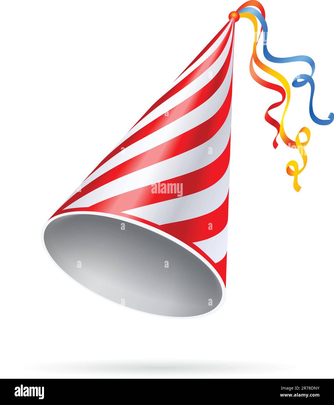 Festliche gestreifte Kappenvektordarstellung auf weißem Hintergrund Stock Vektor