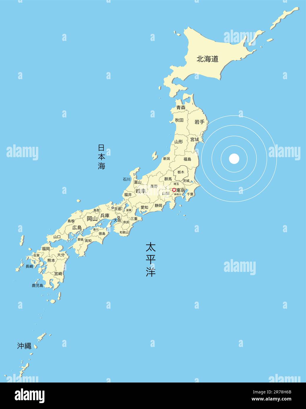 vektordarstellung der japanischen Karte Stock Vektor