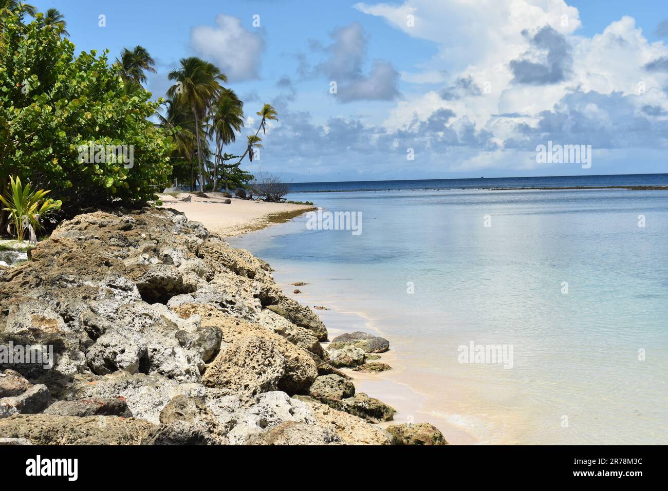 Pigeon Point Beach im Pigeon Point Heritage Park in Tobago, West Indies. Stockfoto