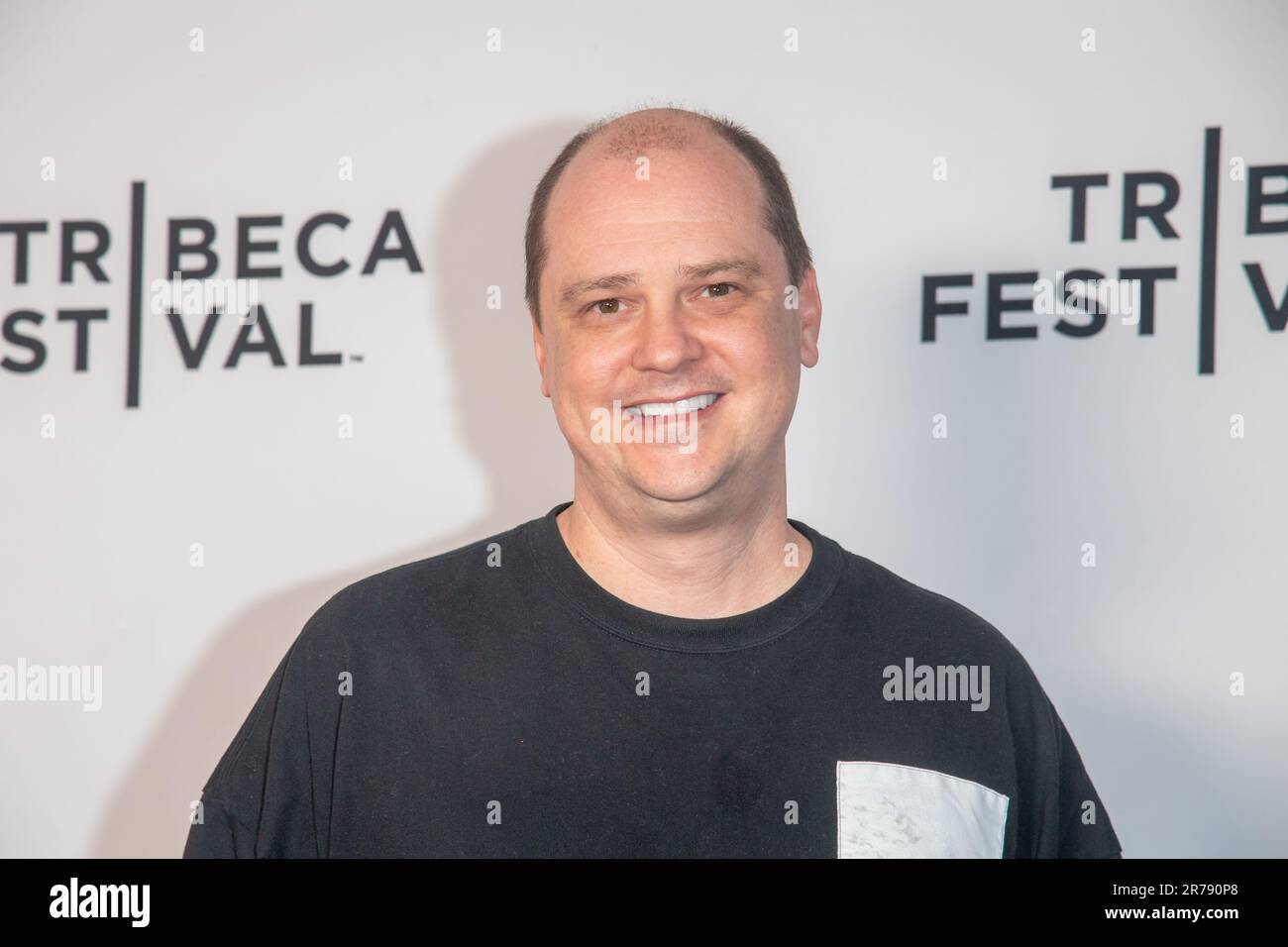 New York, Usa. 13. Juni 2023. Mike Flanagan besucht die Spielkonsole „Alan Wake 2: Building a World of Fear“ beim Tribeca Festival 2023 im SVA Theatre in New York City. Kredit: SOPA Images Limited/Alamy Live News Stockfoto