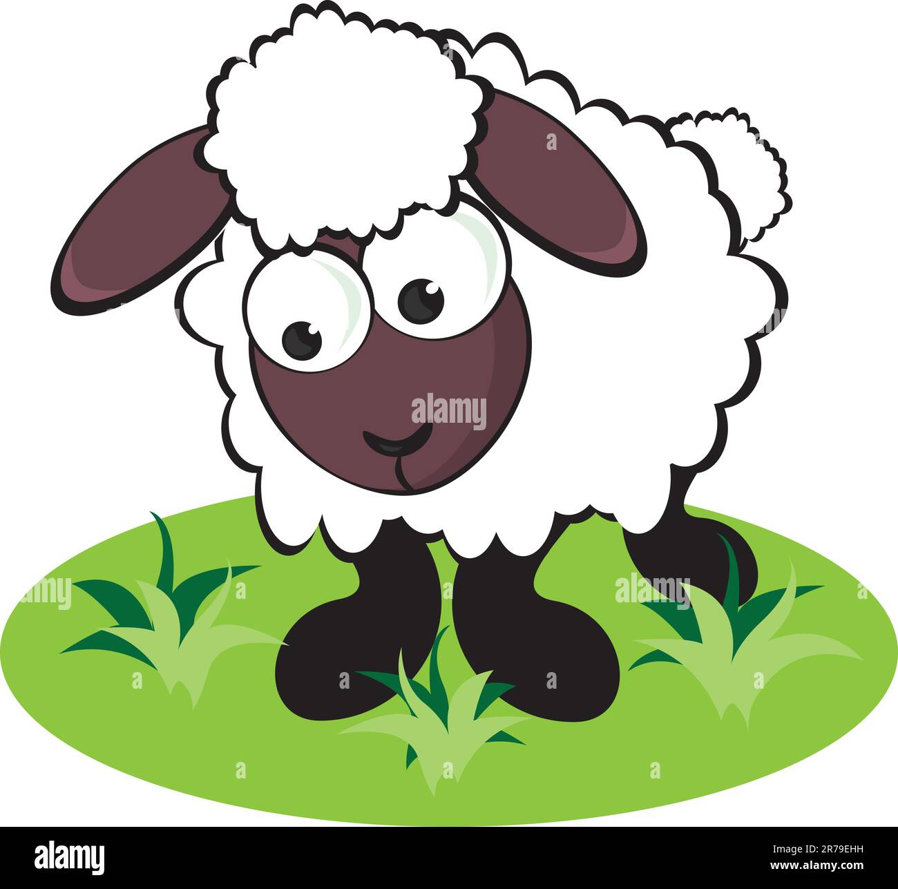 Cartoon-Schafe auf der Wiese. Illustration für design Stock Vektor