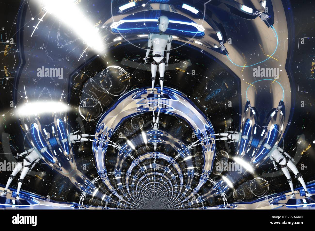 Künstlerische 3D Illustration einer Cyborg Stockfoto