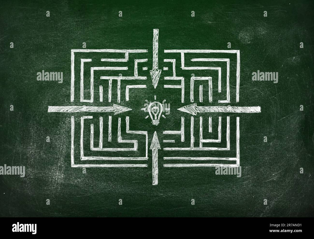 Grünes Tafelbrett mit dem Konzept „Weg zum Erfolg zeichnen“, Nahaufnahme Stockfoto