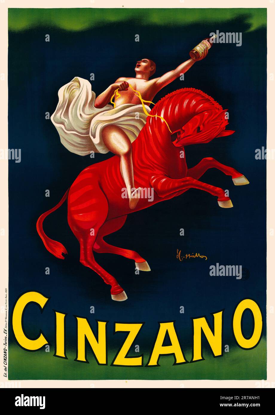 Cinzano von Leonetto Cappiello (1875-1942). Poster wurde 1926 in Frankreich veröffentlicht. Stockfoto