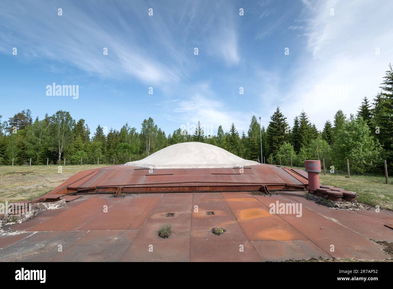 Ein altes sowjetisches Nuklearsilo Stockfoto