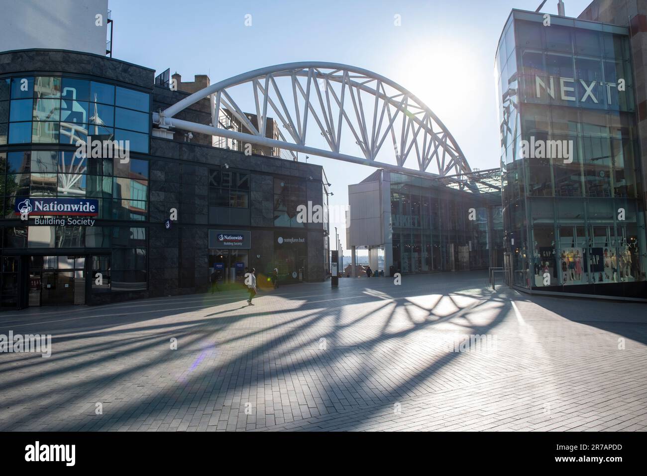 Am frühen Morgen im Bullring Shopping Centre in Birmingham City, West Midlands England Großbritannien Stockfoto