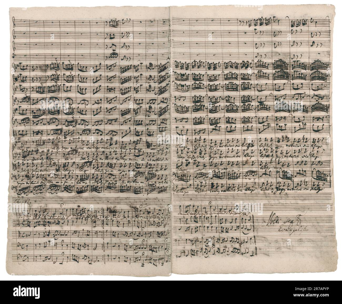 Johann Sebastian Bachs Autogramm des Weihnachtsoratoriums, BWV 248 Stockfoto