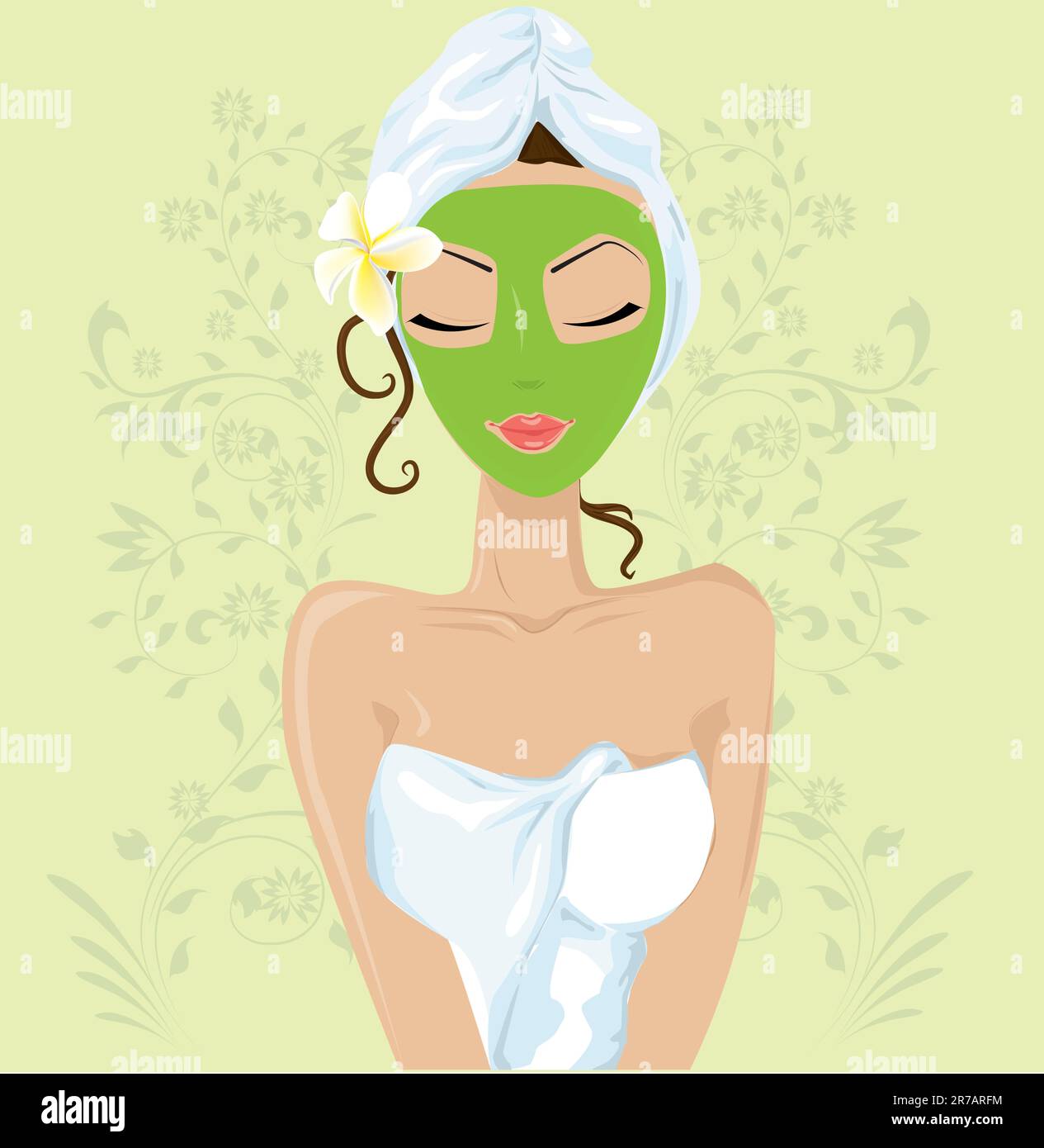 Mädchen mit Gesichtsmaske Stock Vektor