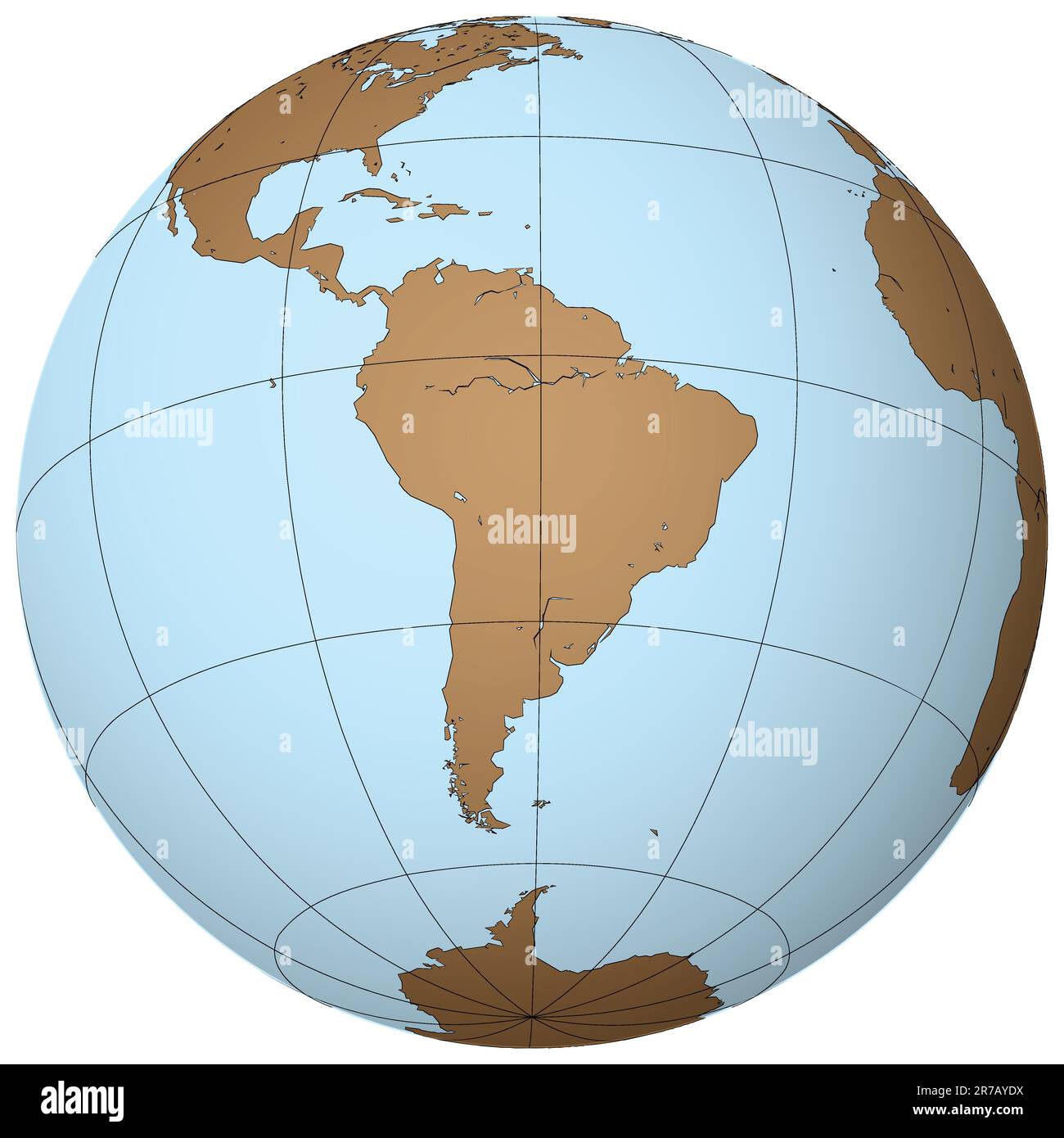 Südamerika auf der Erde, abstrakte Kunst-Vektorgrafik Stock Vektor