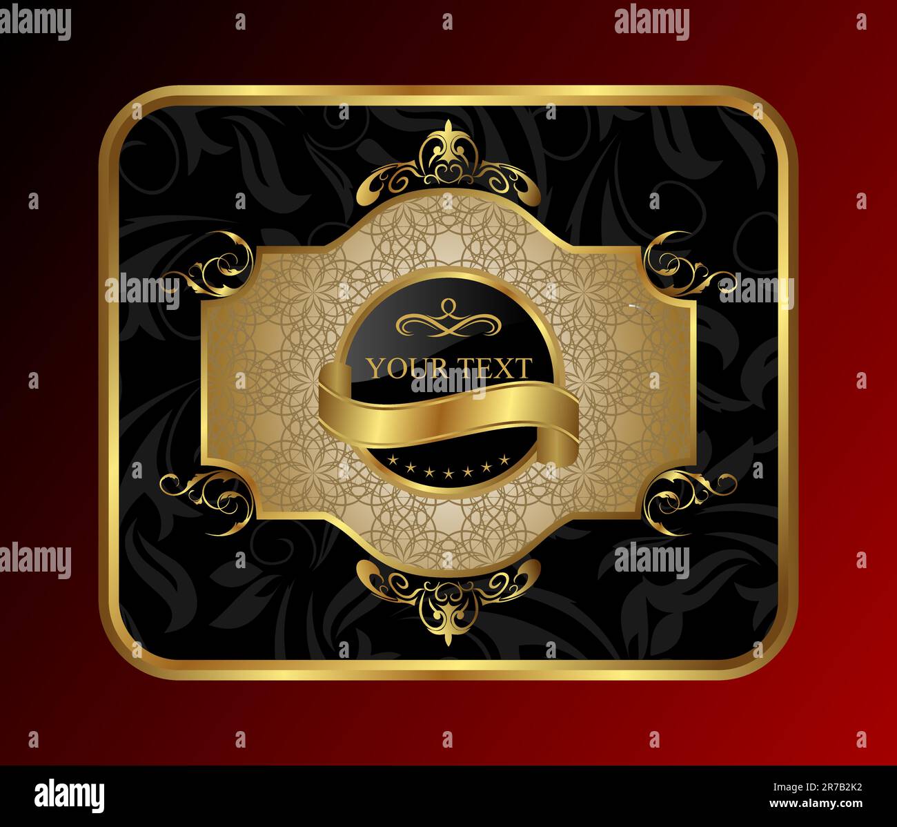 Abbildung verzierten dekorativer Goldrahmen - Vektor Stock Vektor