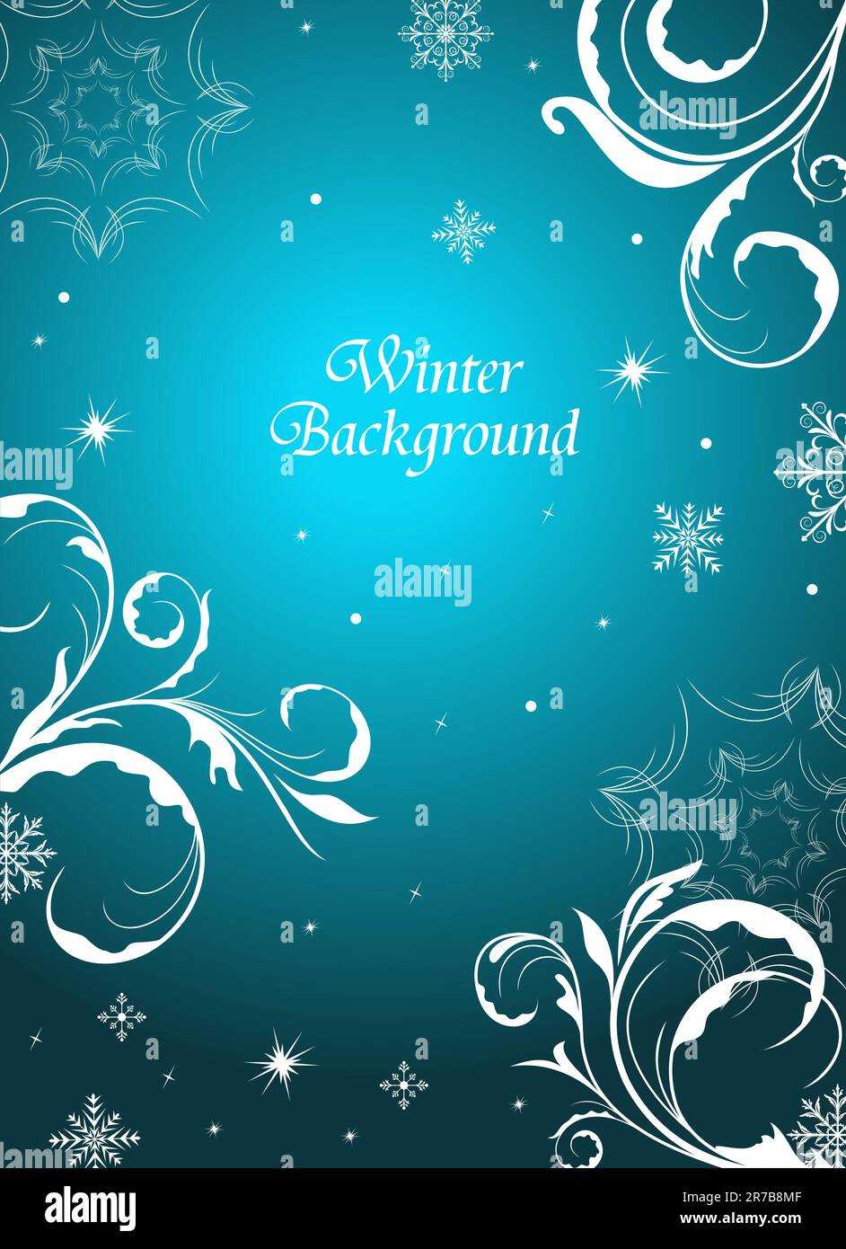Abbildung winter Blumenkarte mit Schneeflocke - Vektor Stock Vektor