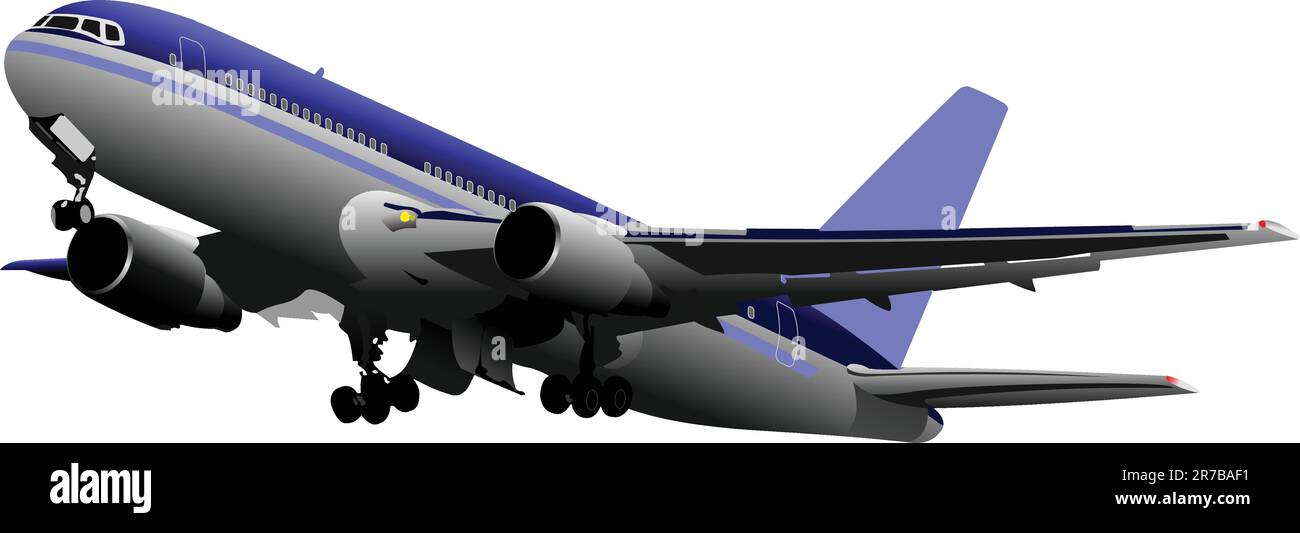 Passagierflugzeuge.  Farbige Vektor-Illustration für Designer Stock Vektor