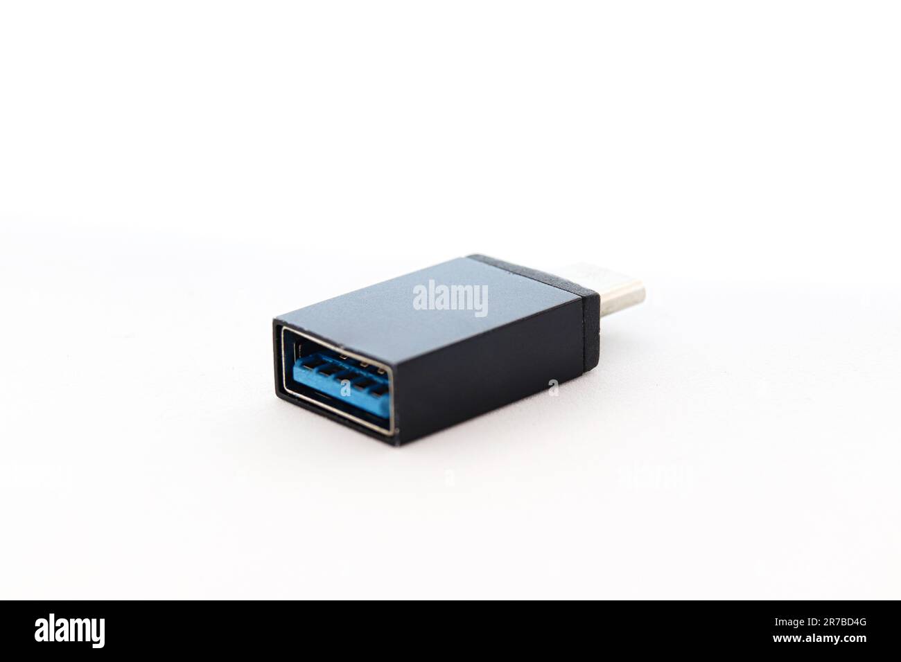 Anschluss für digitalen usb-zu-usb-C-Datenadapter Stockfoto
