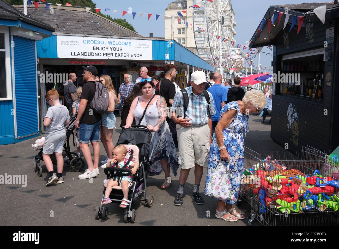 Llandudno Pier in Nordwales; Wales; Walisisch; Vereinigtes Königreich; Vereinigtes Königreich Stockfoto