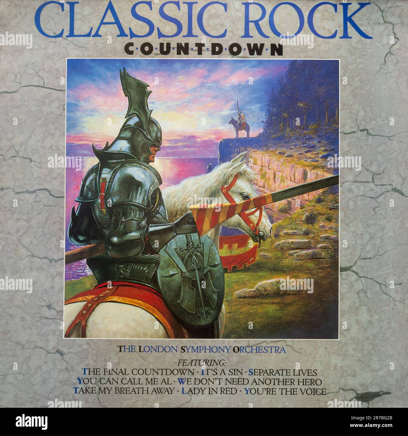 Classic Rock Countdown vom London Symphony Orchestra, Albumcover aus Schallplatten Stockfoto