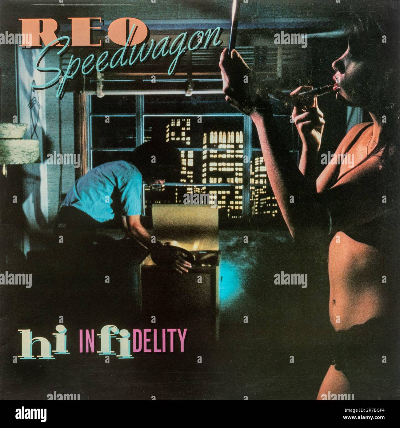 Hi-Infidelity-Album von REO Speedwagon, Schallplattenhülle aus Vinyl Stockfoto