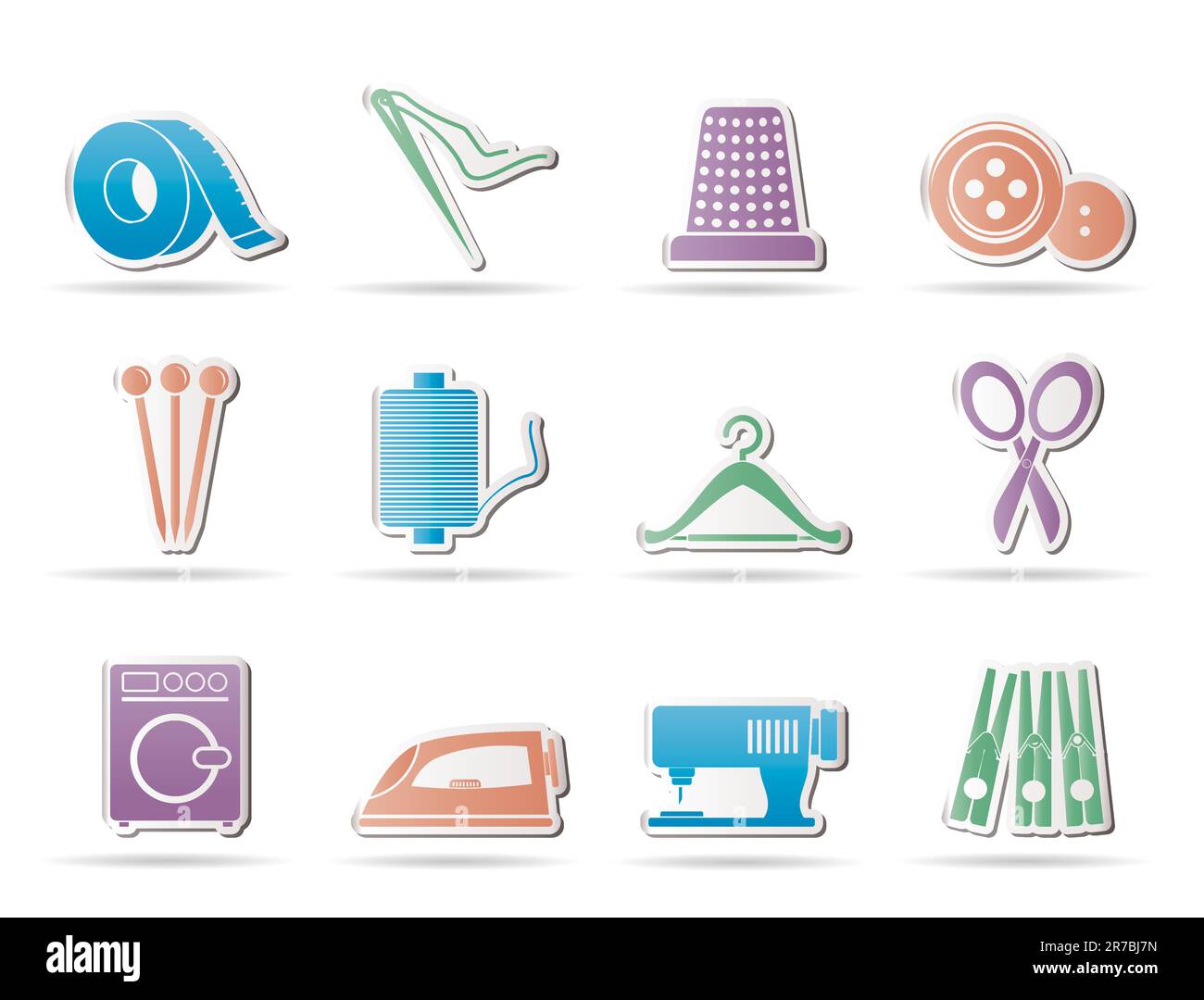 Textile Objekte und Symbole - Vektor Icon Set Stock Vektor