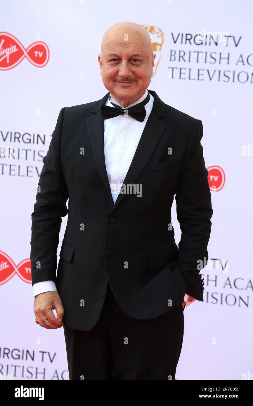 Anupam Kher nimmt an den Virgin TV British Academy Television Awards in der Royal Festival Hall in London, England, Teil. Stockfoto