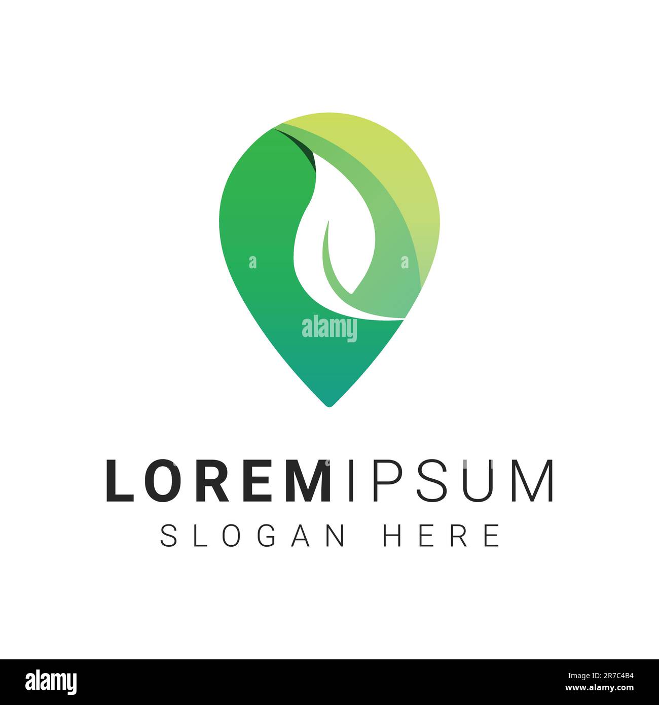 Green Leaf Location Logo Design Logo Für Reiseziel Stock Vektor