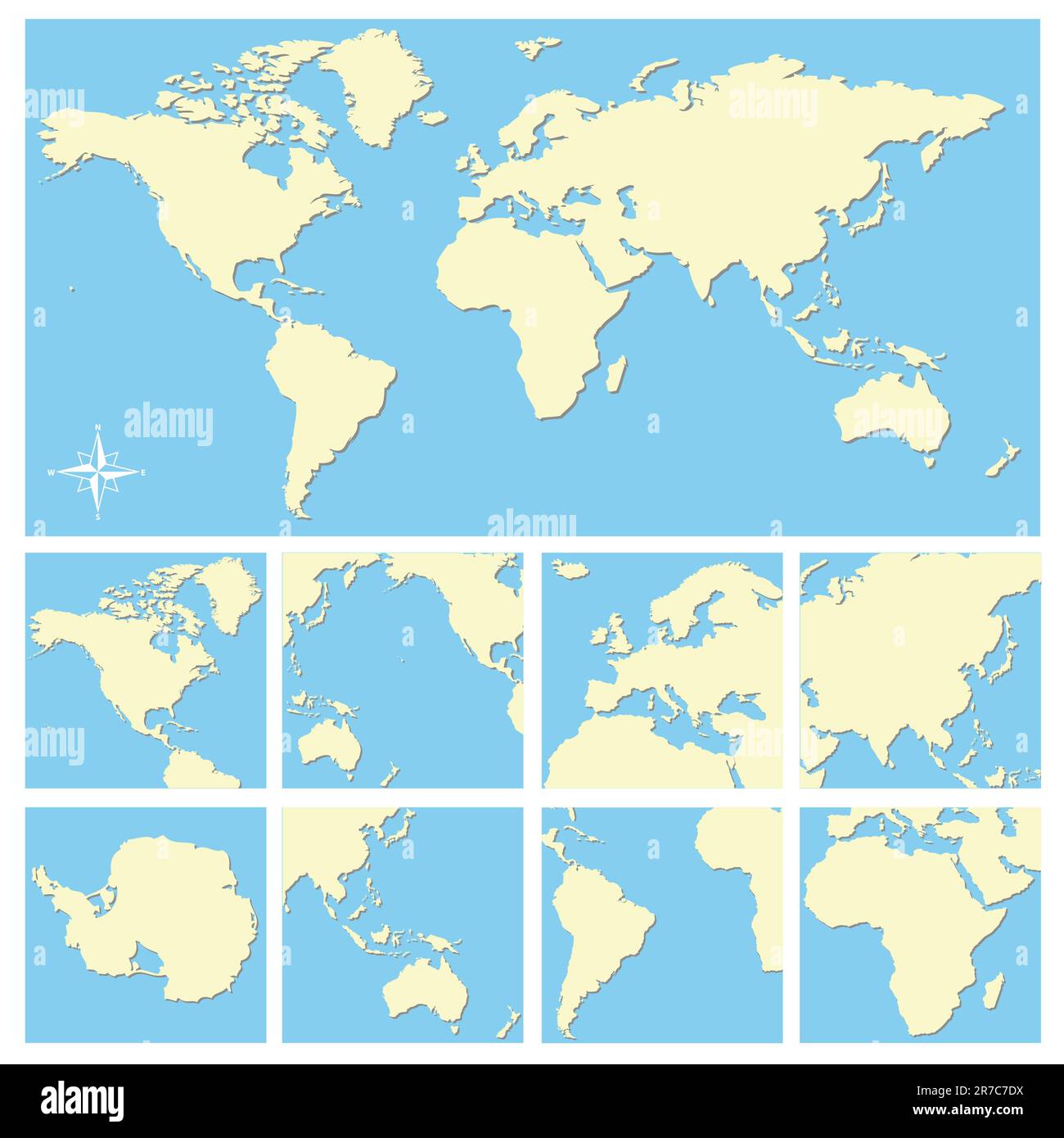 vektordarstellung der Weltkarte Stock Vektor