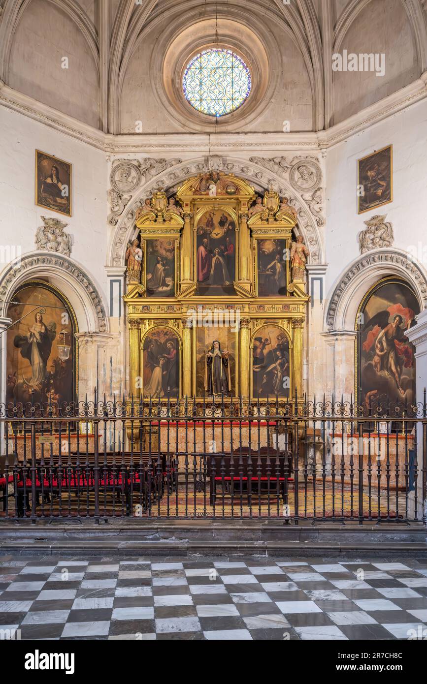 St. Teresa der Avila-Kapelle (Capilla Santa Teresa) im Inneren der Kathedrale von Granada - Granada, Andalusien, Spanien Stockfoto