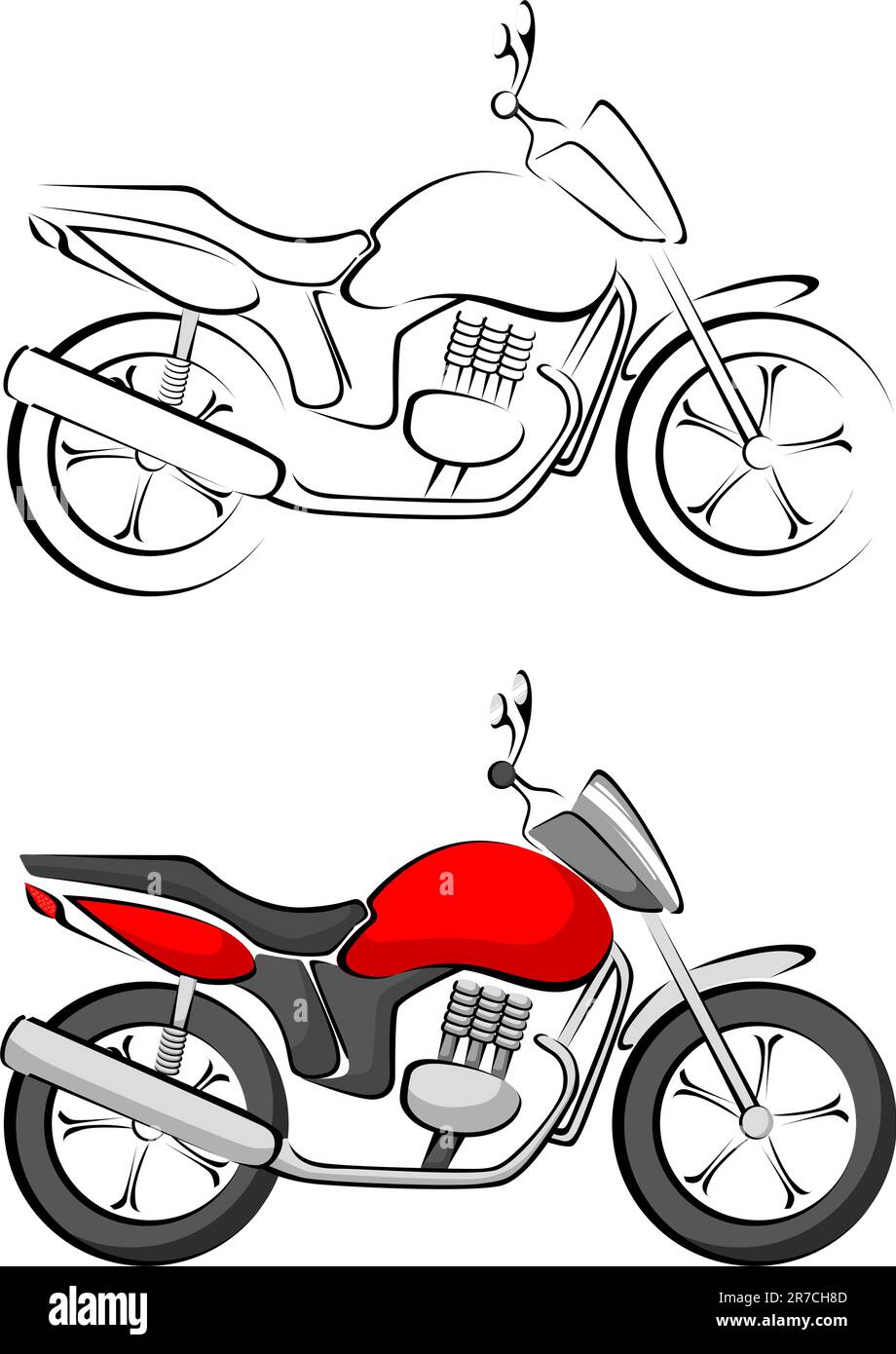 Stilisierte Motorrad-Vektordarstellung Stock Vektor