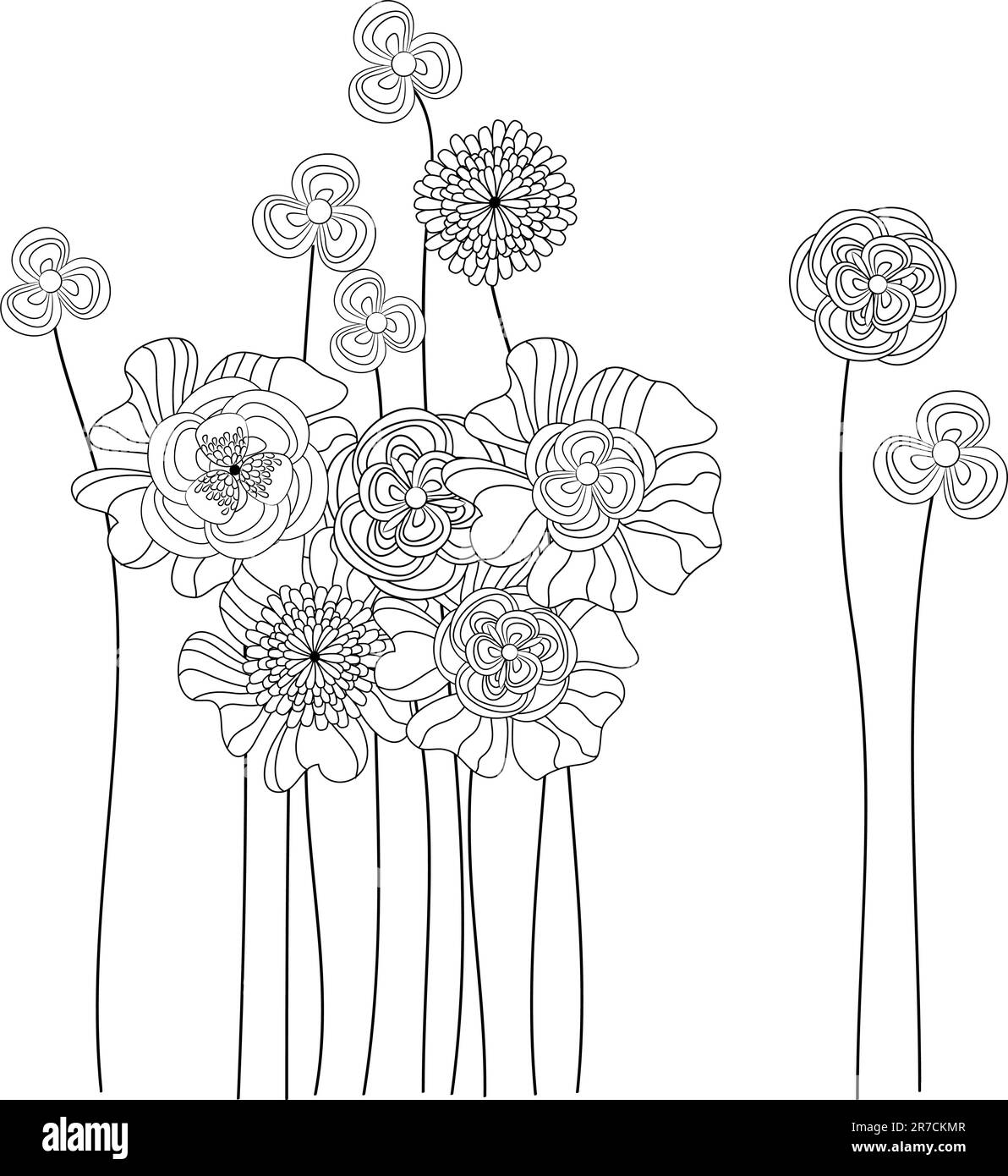 Hochzeitskarte oder Einladung mit abstraktem Blumenhintergrund. Grußkarte im Grunge- oder Retro-Stil. Farbenfrohe Weihnachtskarte mit Gratulation. Design ... Stock Vektor